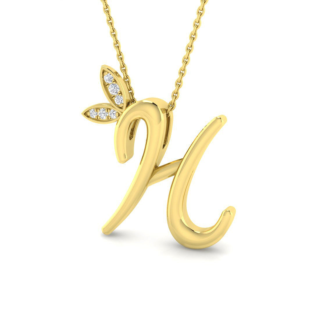 0.06ct Round Lab Diamond Pendant in Platinum - 9k Yellow Gold