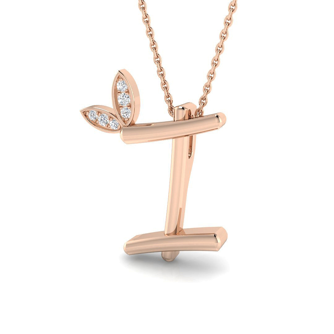 0.06ct Round Lab Diamond Pendant in Platinum - 9k Rose Gold