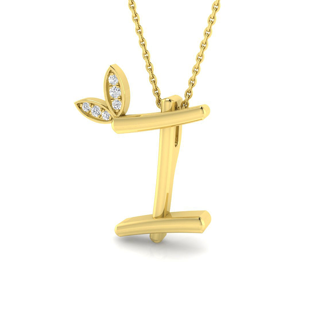 0.06ct Round Lab Diamond Pendant in Platinum - 9k Yellow Gold