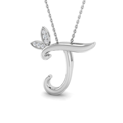0.06ct Round Lab Diamond Pendant in Platinum - 9k White Gold
