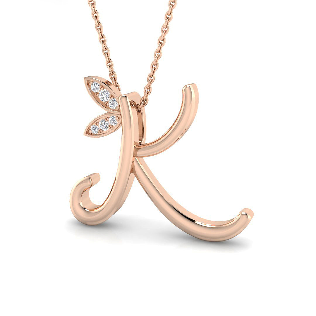 0.06ct Round Lab Diamond Pendant in Platinum - 9k Rose Gold