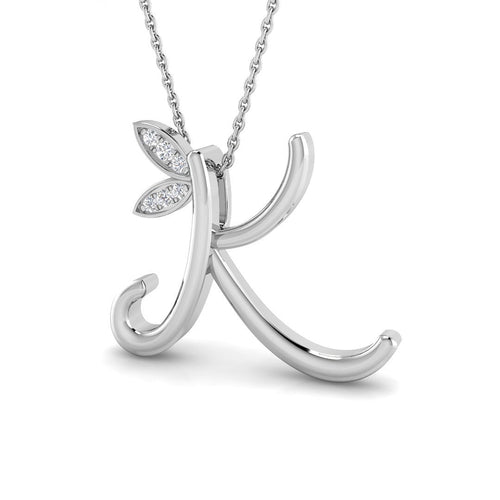 0.06ct Round Lab Diamond Pendant in Platinum - 9k White Gold