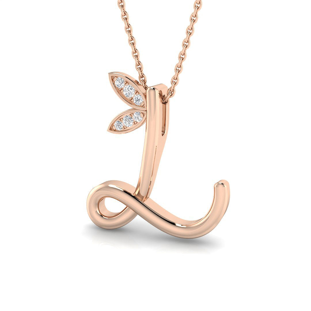 0.06ct Round Lab Diamond Pendant in Platinum - 9k Rose Gold