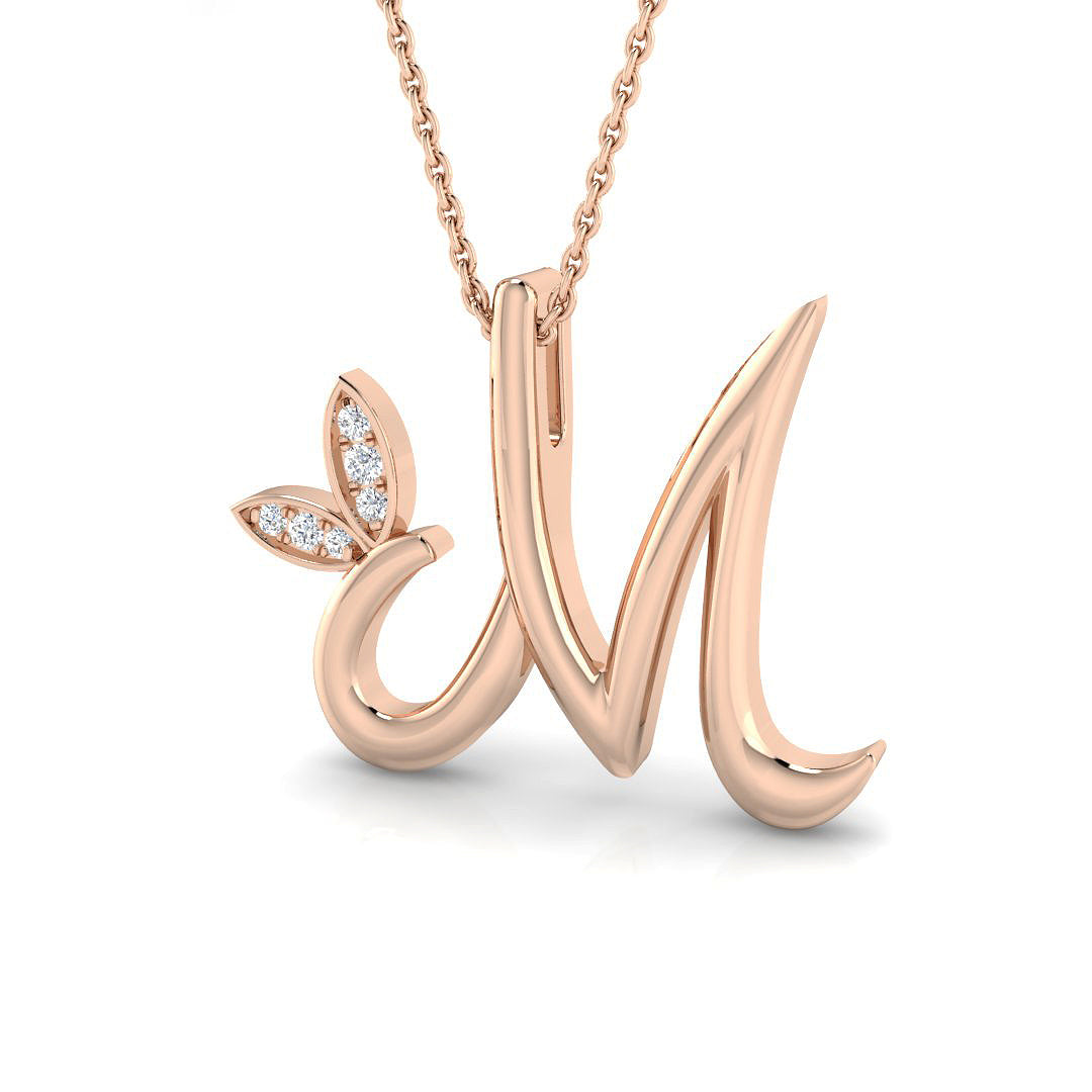 0.05ct Round Lab Diamond Pendant in Platinum - 9k Rose Gold