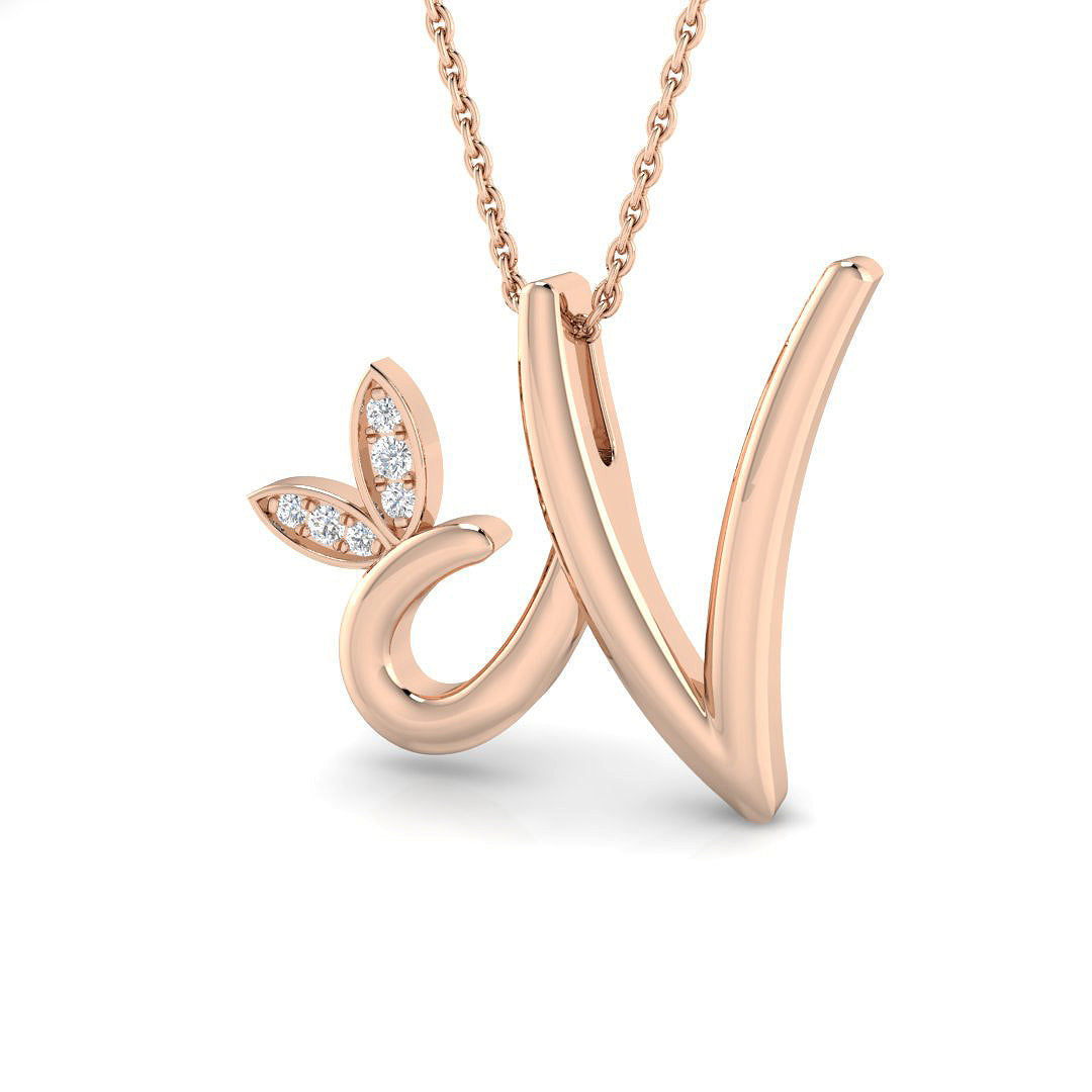 0.06ct Round Lab Diamond Pendant in Platinum - 9k Rose Gold