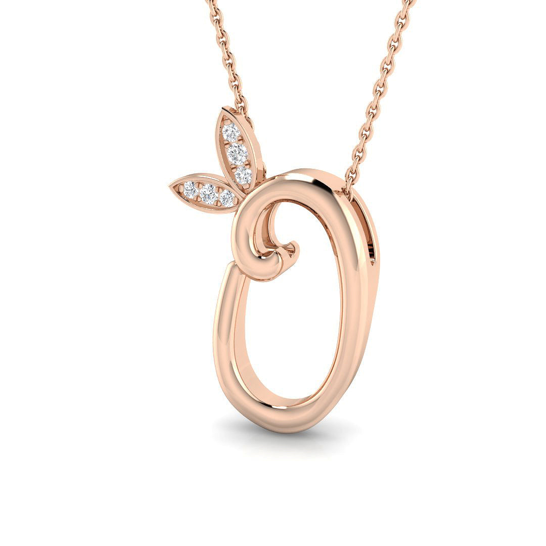 0.05ct Round Lab Diamond Pendant in Platinum - 9k Rose Gold
