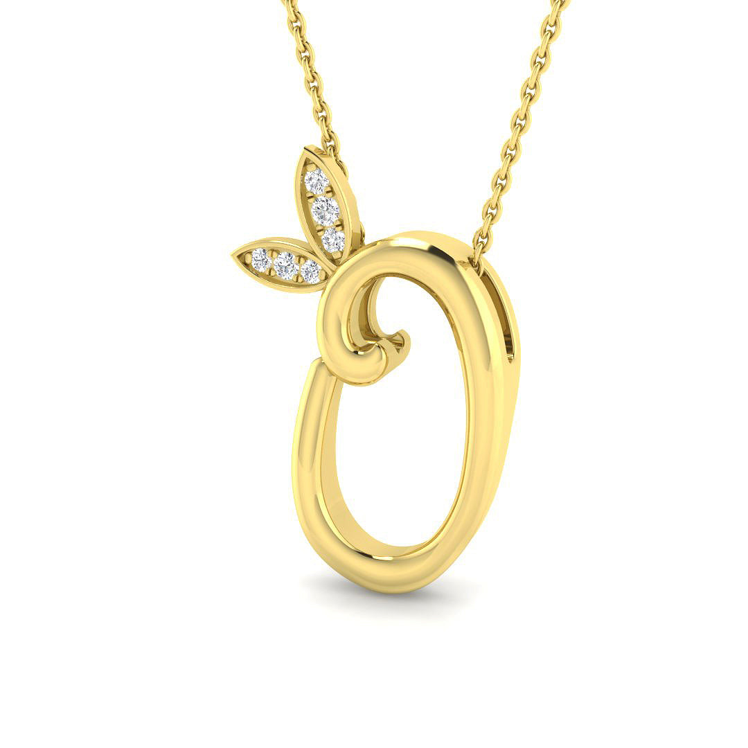0.05ct Round Lab Diamond Pendant in Platinum - 9k Yellow Gold