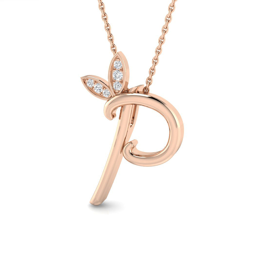 0.07ct Round Lab Diamond Pendant in Platinum - 9k Rose Gold