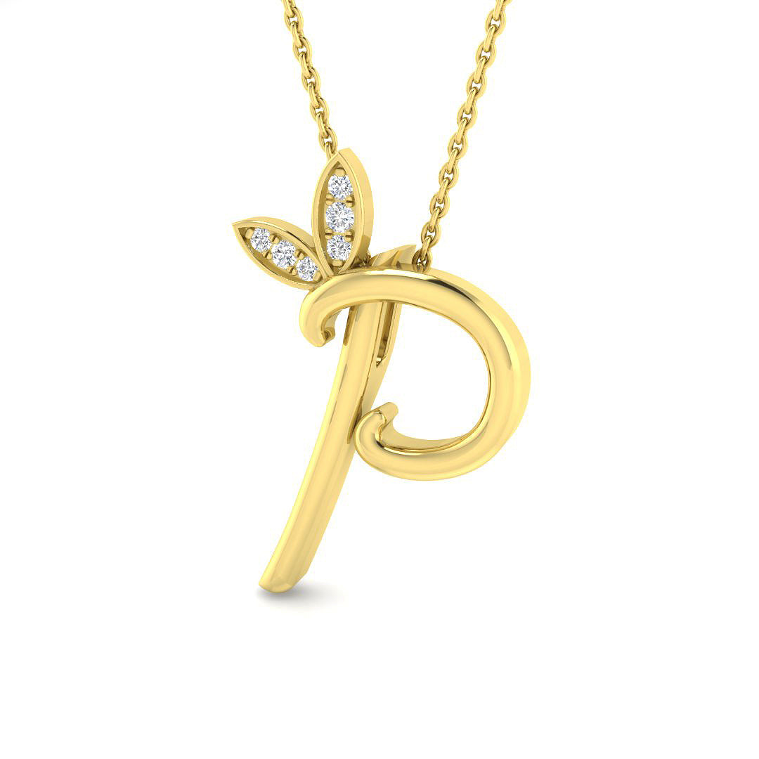 0.07ct Round Lab Diamond Pendant in Platinum - 9k Yellow Gold