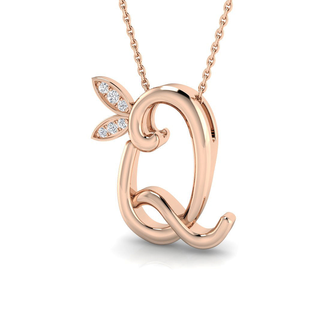 0.07ct Round Lab Diamond Pendant in Platinum - 9k Rose Gold