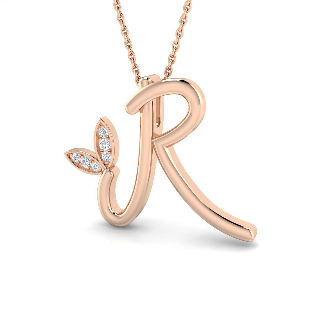0.07ct Round Lab Diamond Pendant in Platinum - 9k Rose Gold