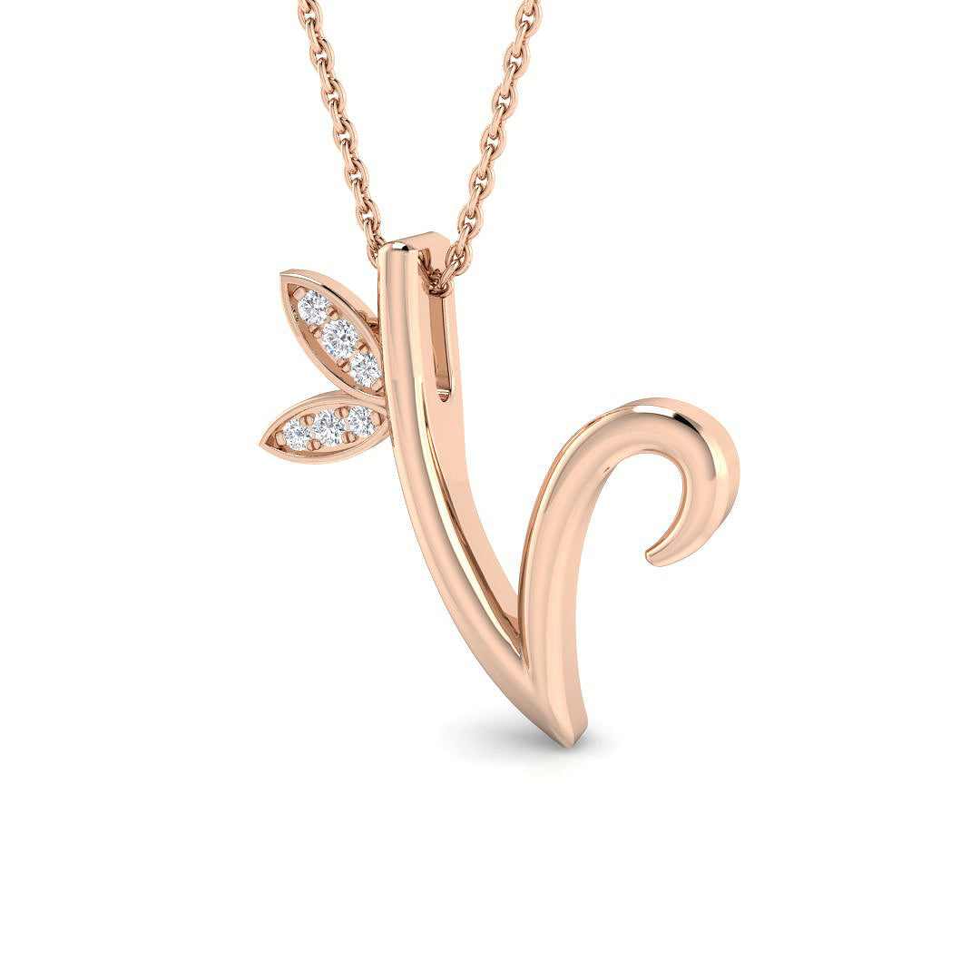 0.06ct Round Lab Diamond Pendant in Platinum - 9k Rose Gold