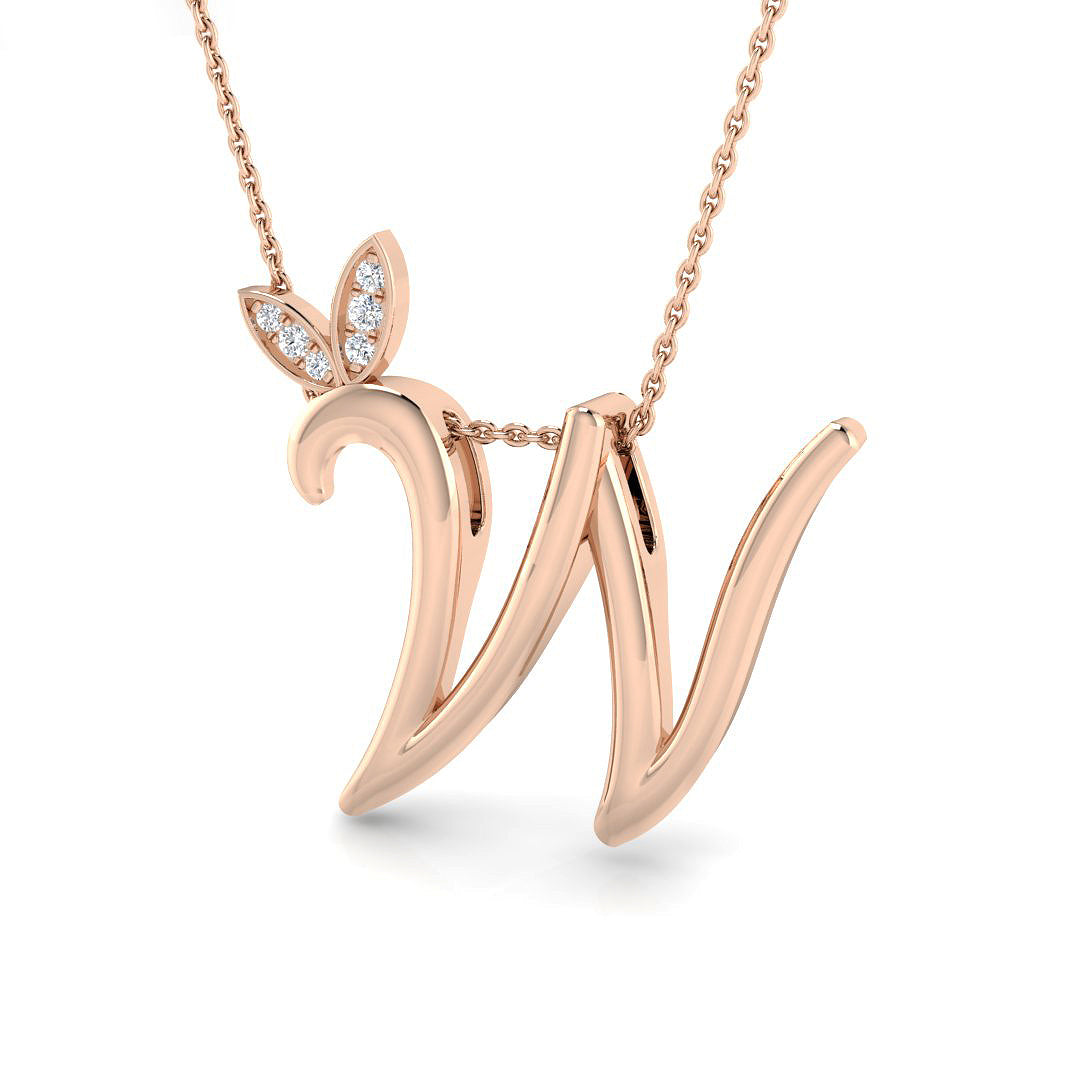 0.06ct Round Lab Diamond Pendant in Platinum - 9k Rose Gold