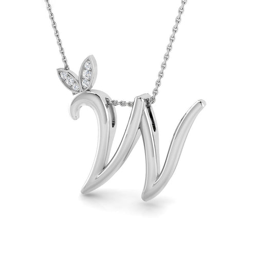 0.06ct Round Lab Diamond Pendant in Platinum - 9k White Gold
