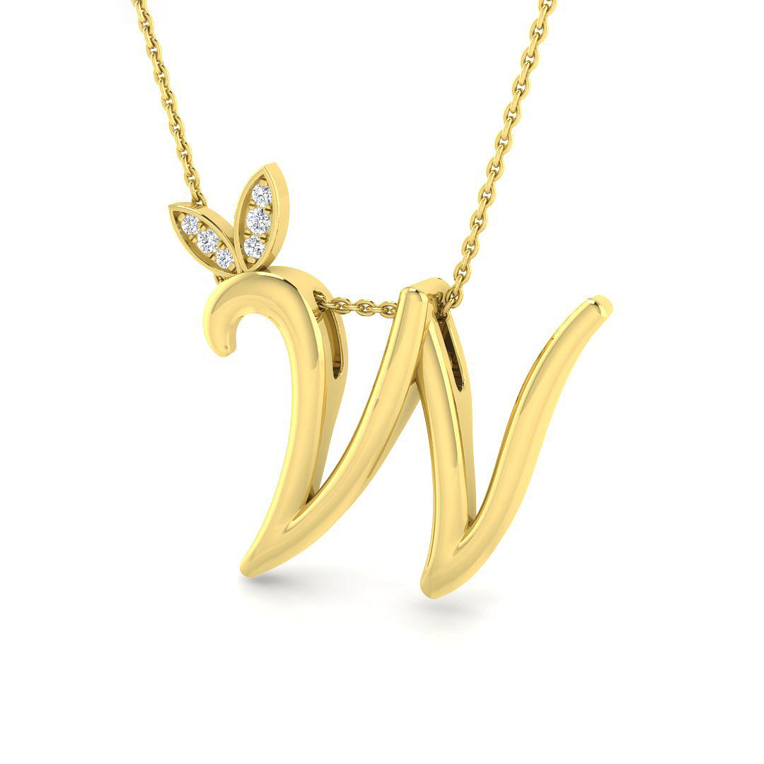 0.06ct Round Lab Diamond Pendant in Platinum - 9k Yellow Gold