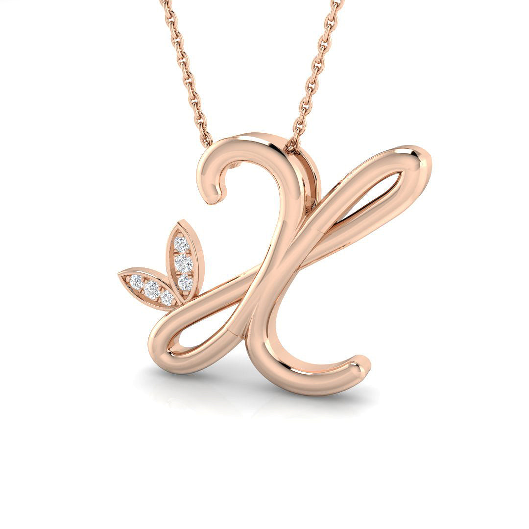 0.06ct Round Lab Diamond Pendant in Platinum - 9k Rose Gold