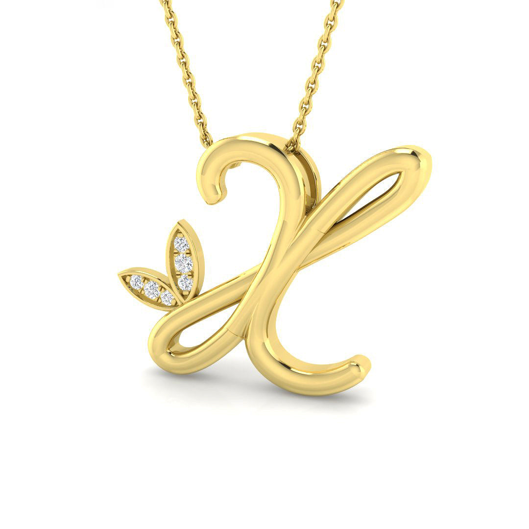 0.06ct Round Lab Diamond Pendant in Platinum - 9k Yellow Gold