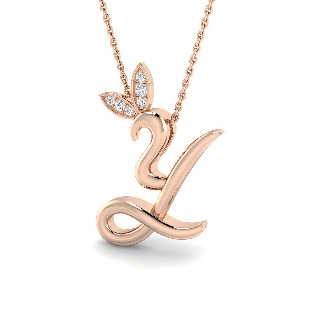 0.06ct Round Lab Diamond Pendant in Platinum - 9k Rose Gold