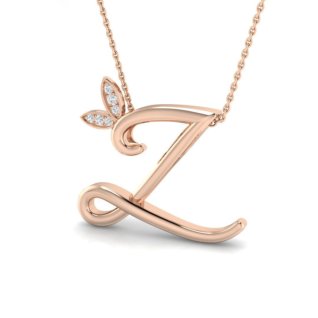 0.06ct Round Lab Diamond Pendant in Platinum - 9k Rose Gold