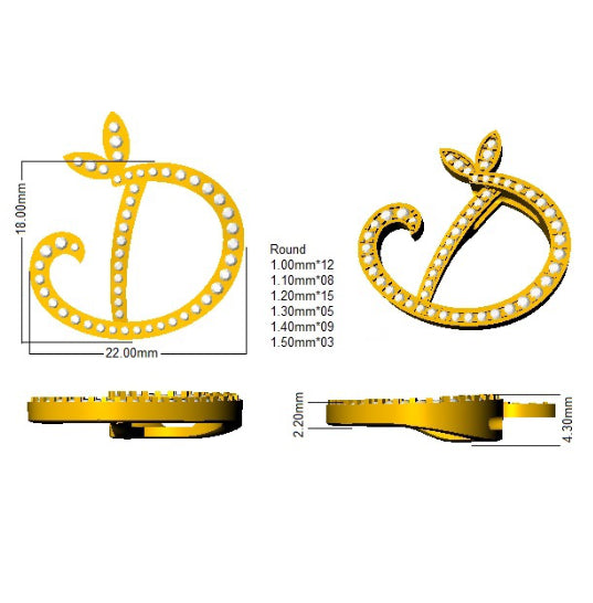 SP5005-D — Pendant - 9k Yellow Gold detail