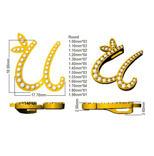 SP5005-U — Pendant - 9k Yellow Gold detail