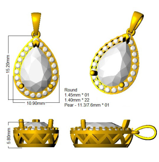 SP5014A — Pendant - 9k Yellow Gold detail