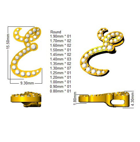 SP5034-E — Pendant - 9k Yellow Gold detail