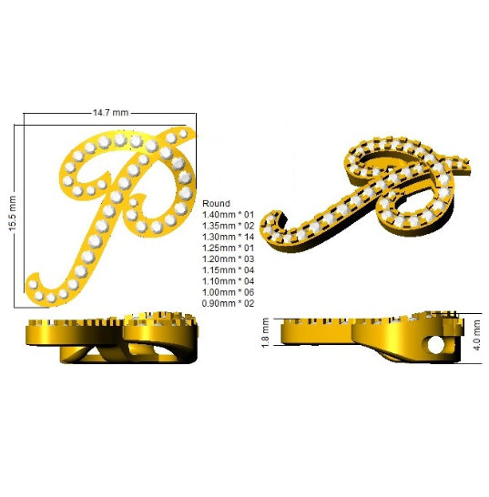 SP5034-P — Pendant - 9k Yellow Gold detail