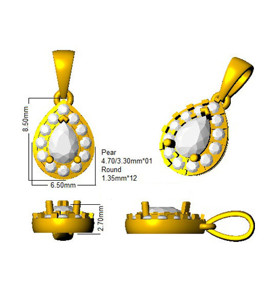 SP5070 — Pendant - 9k Yellow Gold detail
