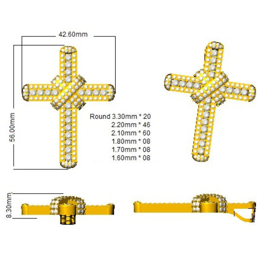 SP5073 — Cross - 9k Yellow Gold detail