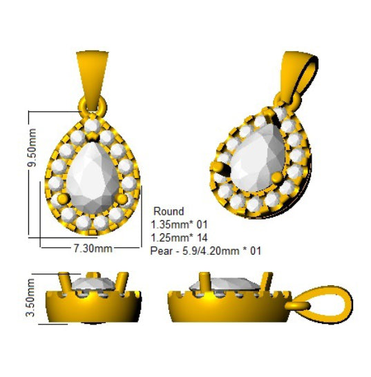 SP5094 — Pendant - 9k Yellow Gold detail