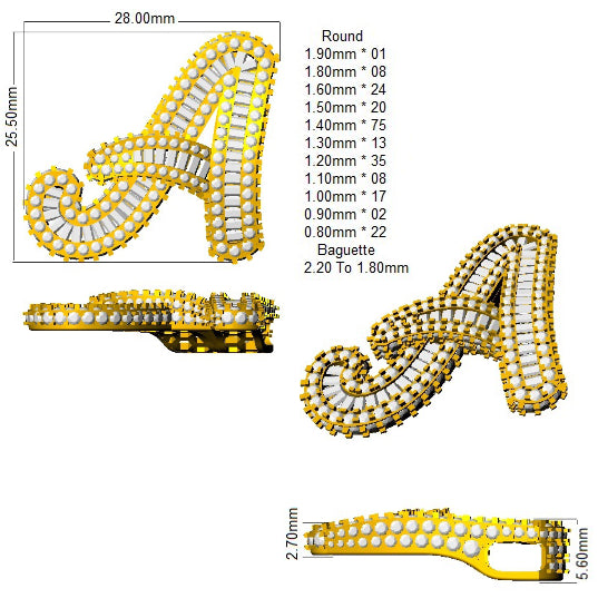 SP5096 — Pendant - 9k Yellow Gold detail