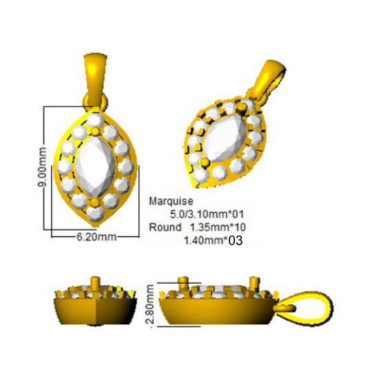 SP5114 — Pendant - 9k Yellow Gold detail