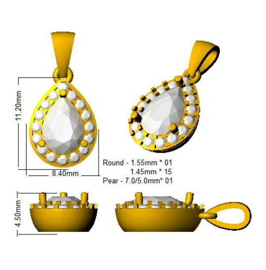 SP4282 — Pendant - Platinum Plat detail