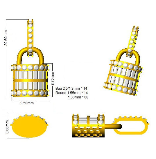 SP5168 — Pendant - 9k Yellow Gold detail