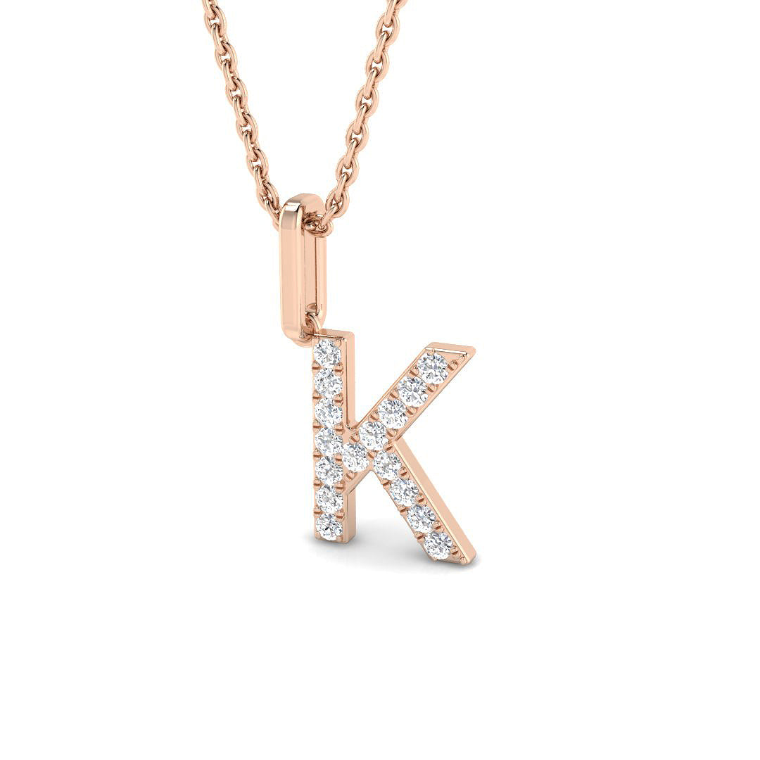 0.14ct Round Lab Diamond Pendant in Platinum - 9k Rose Gold