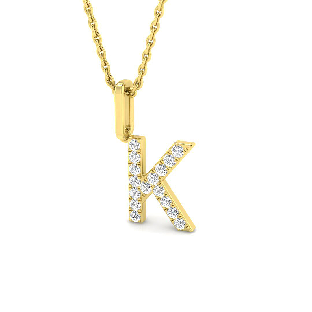 0.14ct Round Lab Diamond Pendant in Platinum - 9k Yellow Gold