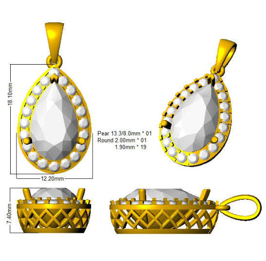 SP5251 — Pendant - 9k Yellow Gold detail