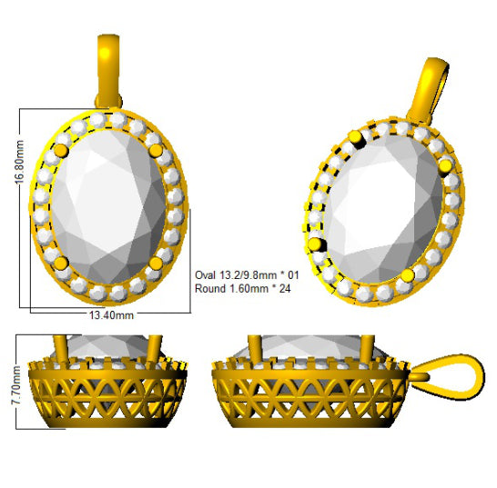 SP5276 — Pendant - 9k Yellow Gold detail
