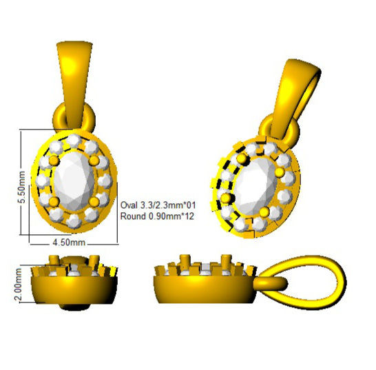 SP5309 — Pendant - 9k Yellow Gold detail
