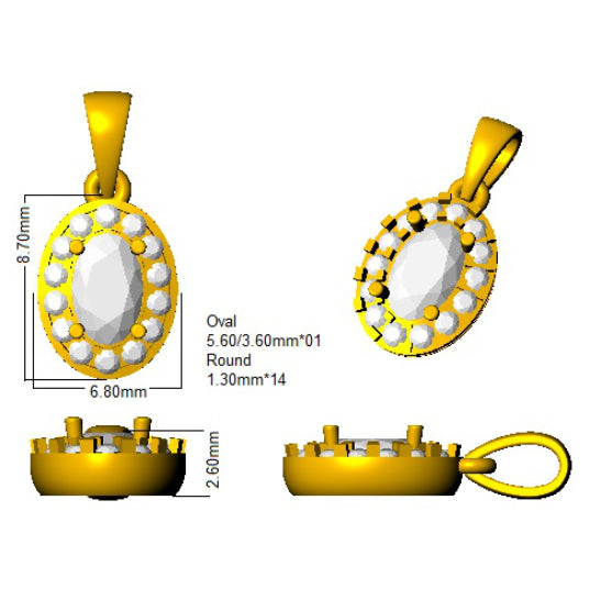 SP5312 — Pendant - 9k Yellow Gold detail
