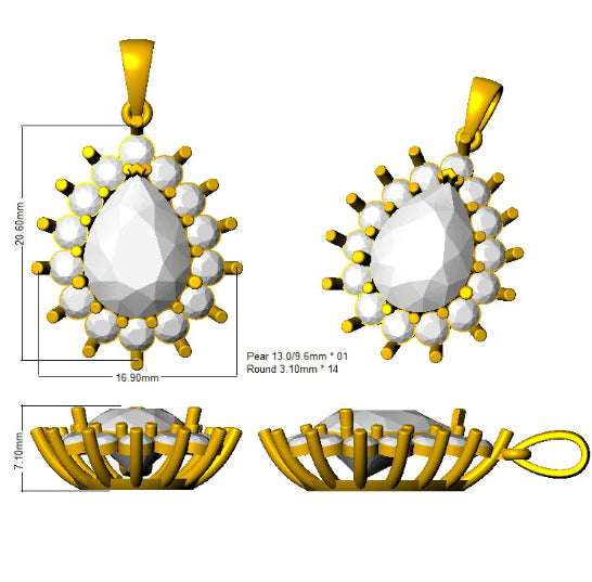 SP5318 — Pendant - 9k Yellow Gold detail