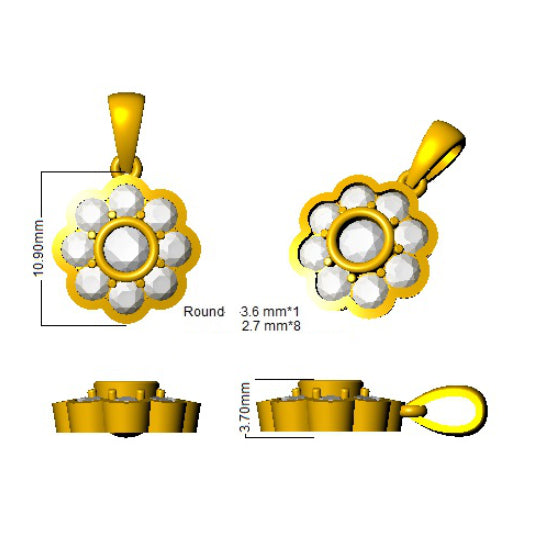 SP5343 — Pendant - 9k Yellow Gold detail