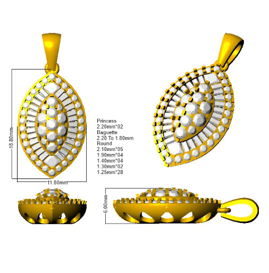 SP5350 — Pendant - 9k Yellow Gold detail