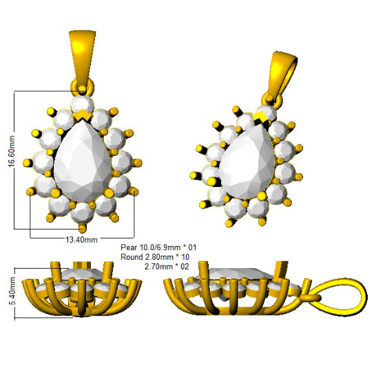 SP5372 — Pendant - 9k Yellow Gold detail