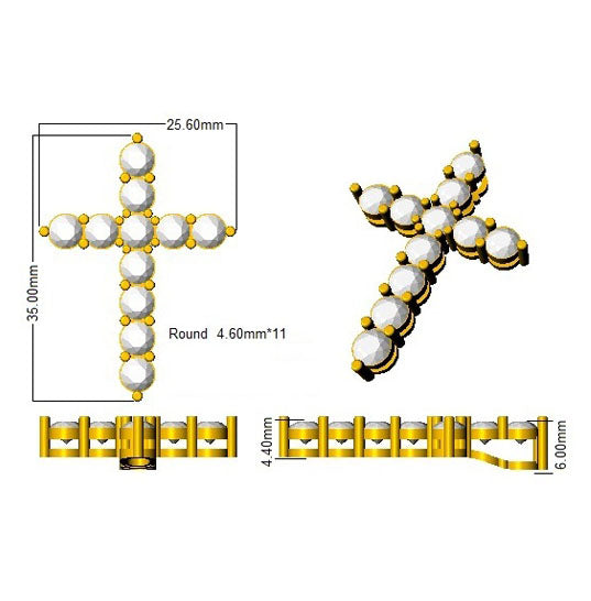 SP5375 — Cross - 9k Yellow Gold detail