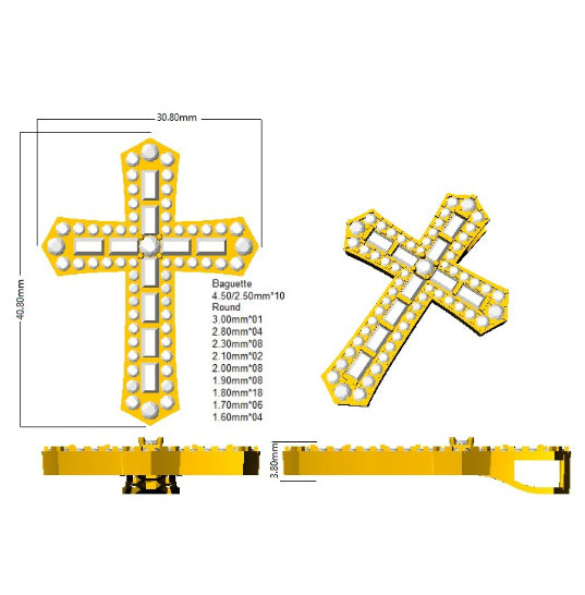 SP5466 — Cross - 9k Yellow Gold detail