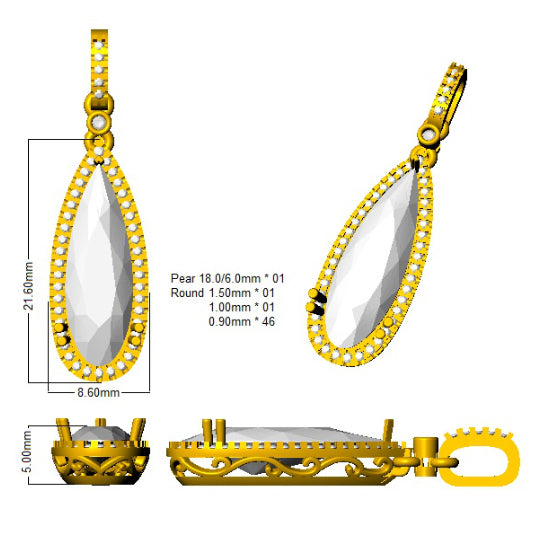 SP5489 — Pendant - 9k Yellow Gold detail