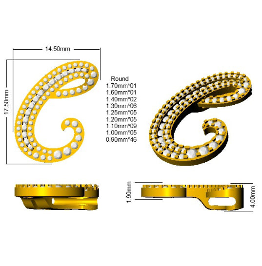 SP5504-C — Pendant - 9k Yellow Gold detail