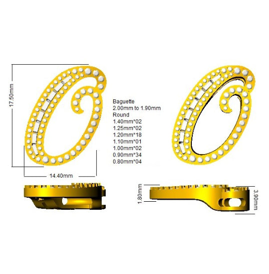 SP5504-O — Pendant - 9k Yellow Gold detail